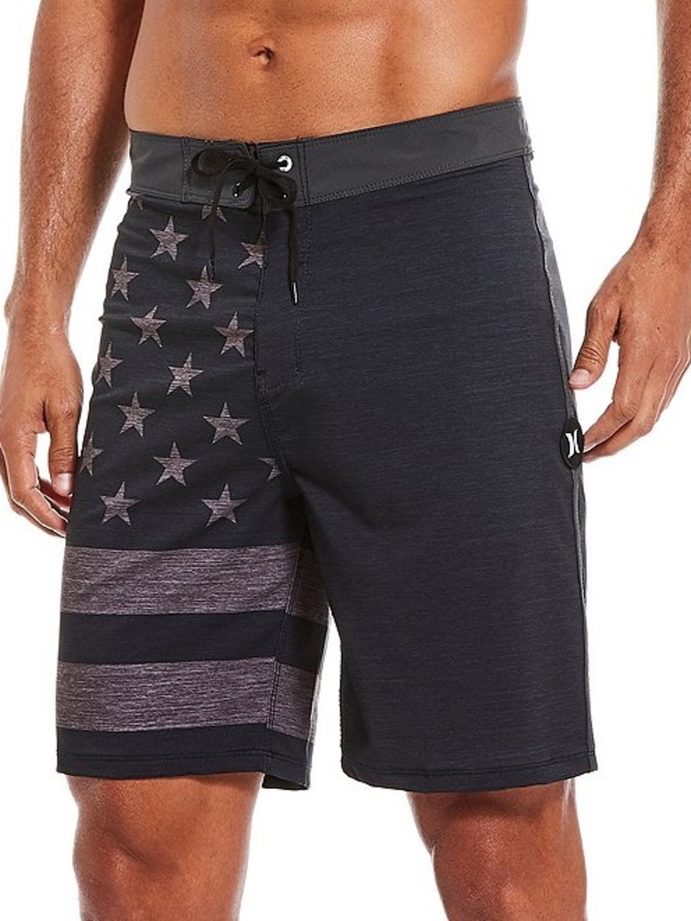 Hurley Men’s Black American Flag Swim Boardshorts size 34
